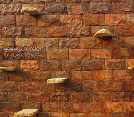 wall stone brown concrete design